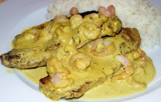 Tranches de porc aux crevettes