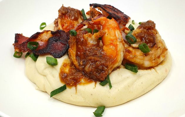 Grits crémeux aux crevettes
