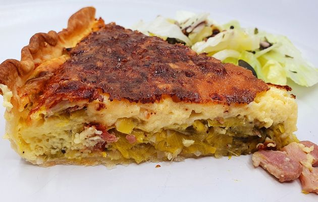 Quiche aux poireaux et au jambon