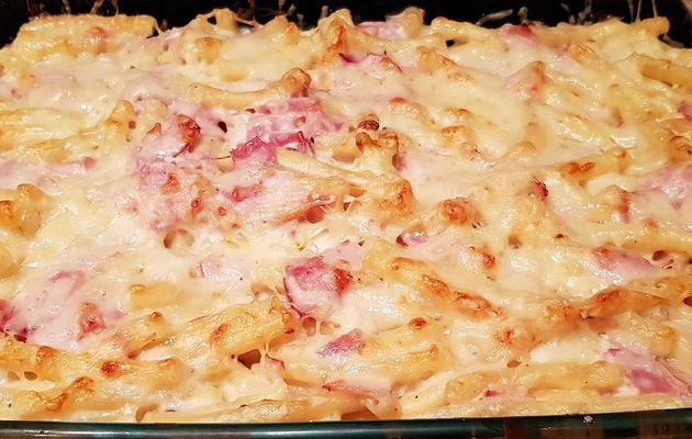 Gratin de macaronis au jambon