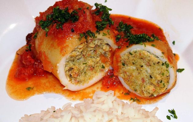 Calamars farcis au chorizo