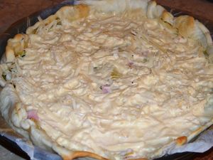Quiche aux poireaux et au jambon