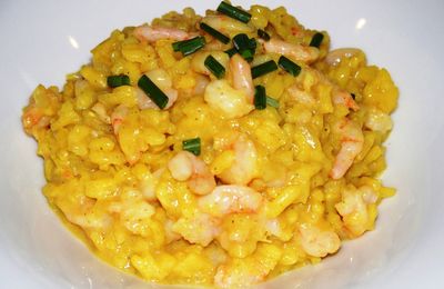 Risotto de petites crevettes au curry