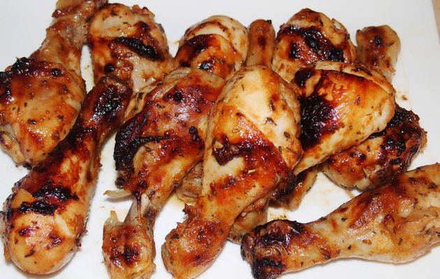 Cuisses de poulet marinées et rôties